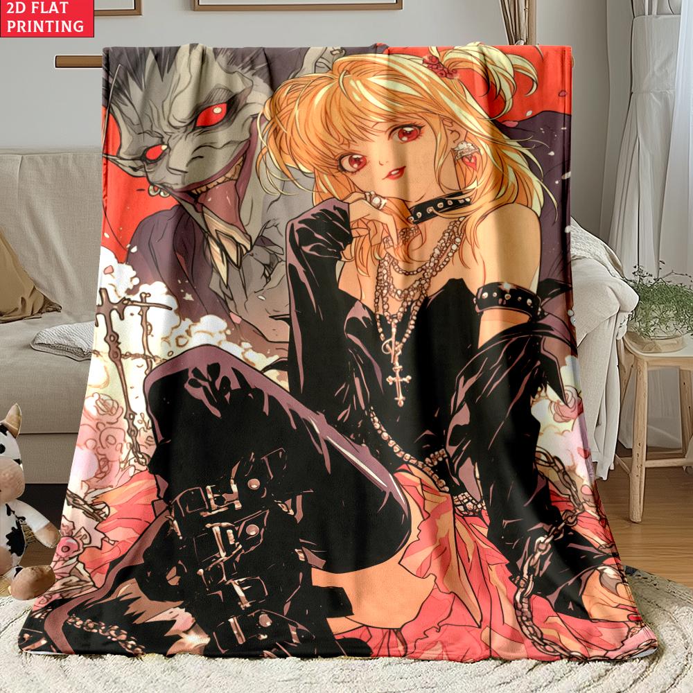 Anime Yagami with Chains Print thin Flannel Blanket for Living Room,Sofas Blankets,Lunch Break,blankets fluffy blanket