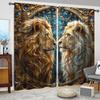 2 шт. Шторы с принтом Lion Brothers для домашнего декора - Карманные шторы для окон в спальню, офис, кухню, гостиную и кабинет