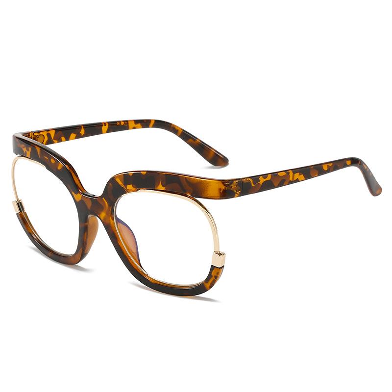 Summer hot large-frame glasses, European and American trend round frame glasses, women can match myopia glasses