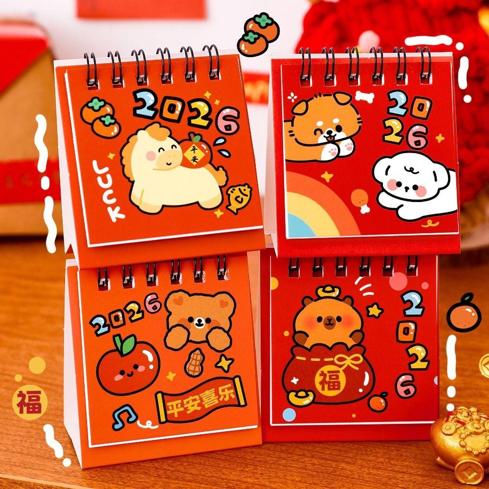 New Year 2026 Desk Calendar Cartoon Daily Planner Simple Desktop Calendar  Gifts