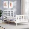 VidaXL Bed Frame with Headboard White Small Single Solid Wood 3192062