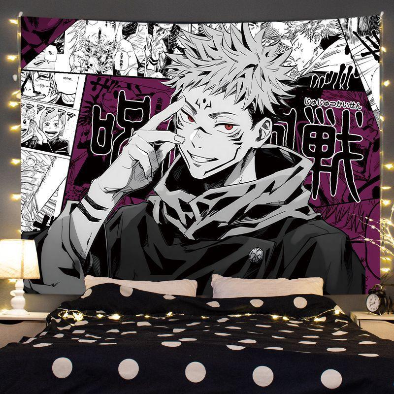 Гобелен Jujutsu Kaisen Годжо Сатору Аниме Настенное Искусство Декор для Спальни Дома Настенное Украшение