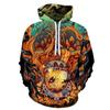 Autumn 3D Skull Printed Hoodies Fashionable Casual Sports Long Sleeved Men's Hooded Sweatshirts