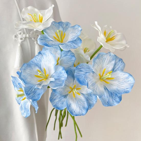 Имитация тюльпана Искусственные полностью распустившиеся цветы тюльпана Искусственный тюльпан с гибким стеблем для весенне-летнего домашнего декора Свадебные настольные центральные элементы