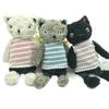 1pc 25cm/35cm/50cm Kawaii Cat Plush Dolls Stuffed Animals Soft Stripe Clothes Cats Plush Toys for Girls Children Birthday Gifts