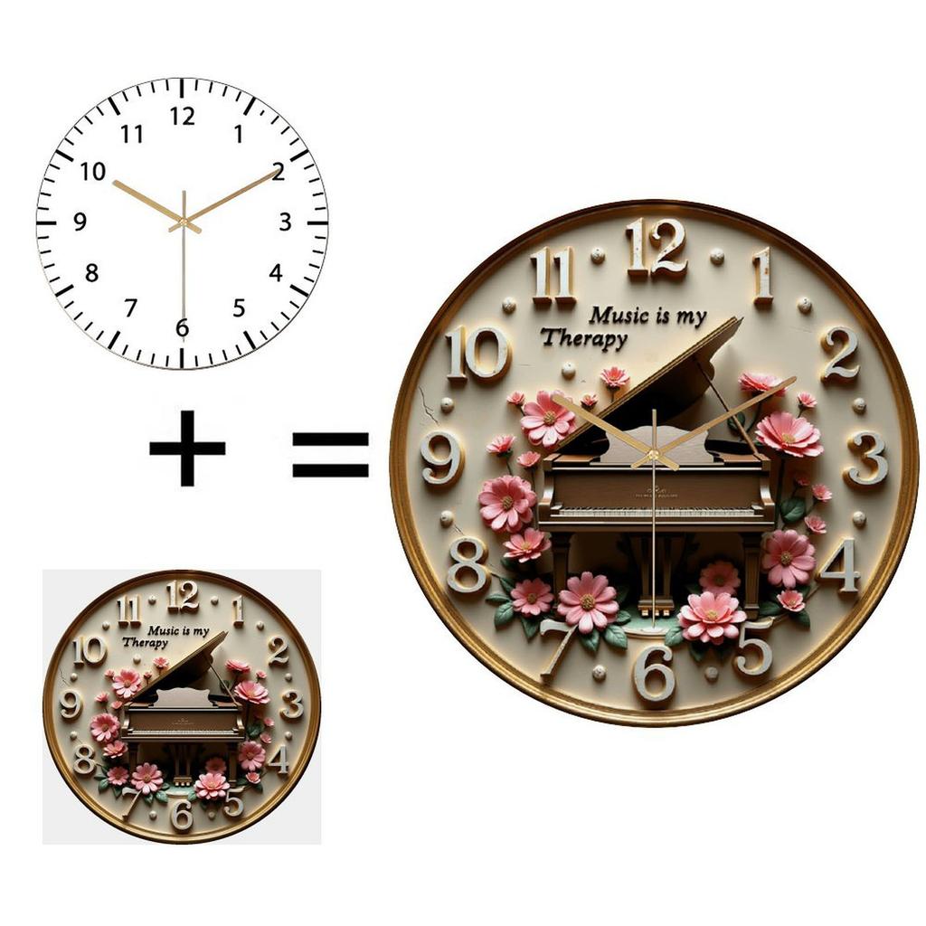Versatile 30cm Round Wall Clock with Protective Glass Cover and Modern Aesthetic