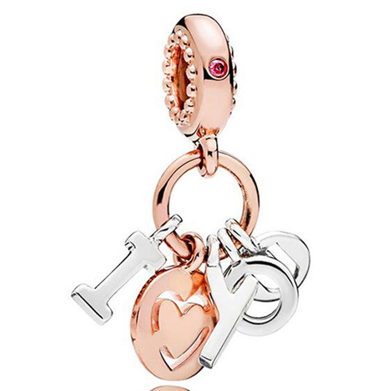 European Style DIY Charm Beads for Jewelry Making, Gold Plated CZ Heart Animal Dangle Charms, Pandora Compatible Bracelet Necklace Accessories