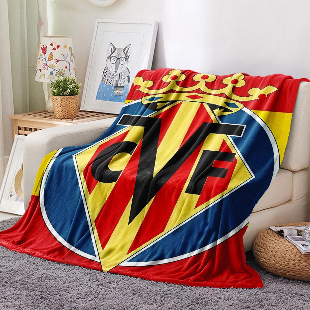 Villarreal logo FlAannel Blanket, High quality Comfortable for All Seasons, Home Decor, Warmth and Comfort