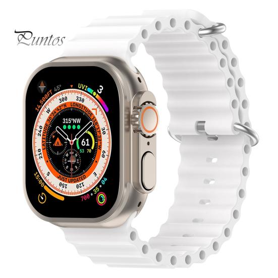 38/40/41 мм 42/44/45 мм ремешок для часов с двойной пряжкой водонепроницаемый сменный силиконовый ремешок для умных часов с защитой от пота для Apple Watch Ultra/Watch 8