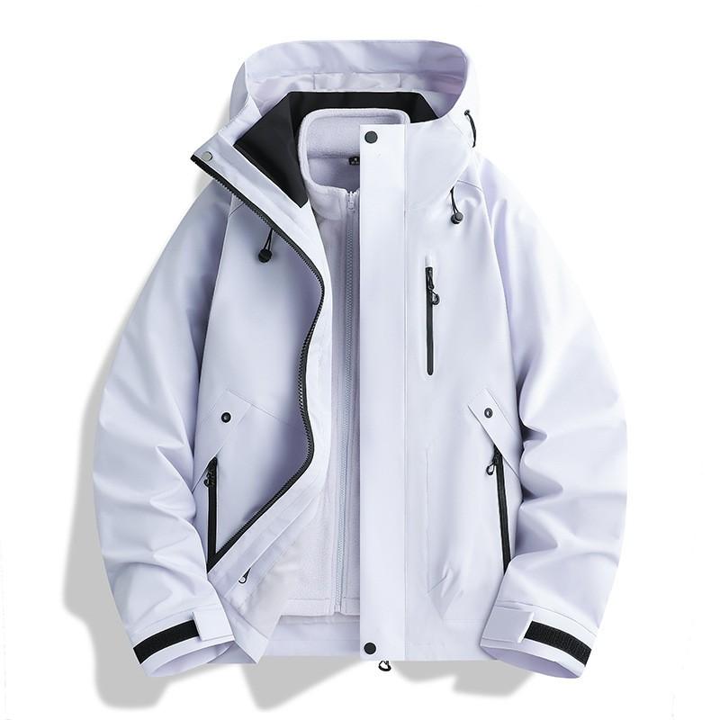 3-in-1 Waterproof Windproof Fleece Hiking Jacket Men Women Outdoor Camping