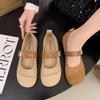 Одиночные туфли женские 2024 года новые осенние универсальные мягкие подошвы вечерний бриз нежные французские туфли Мэри Джейн на плоской подошве с одной педалью