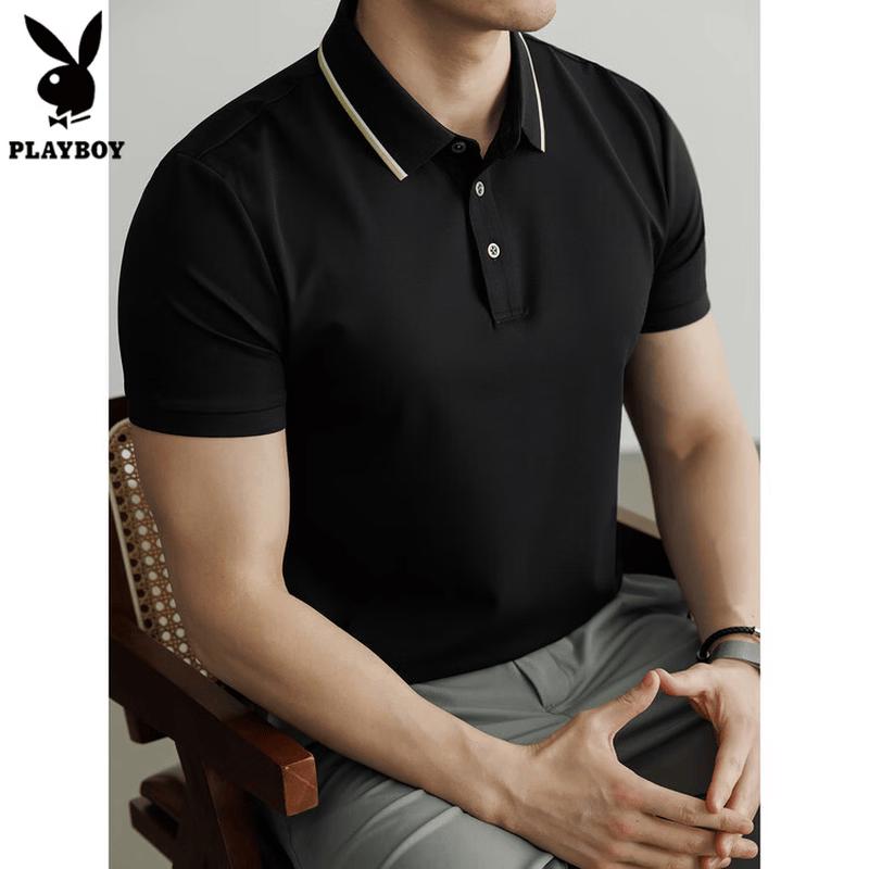 PLAYBOY Мужская поло с полумолнией, быстросохнущая