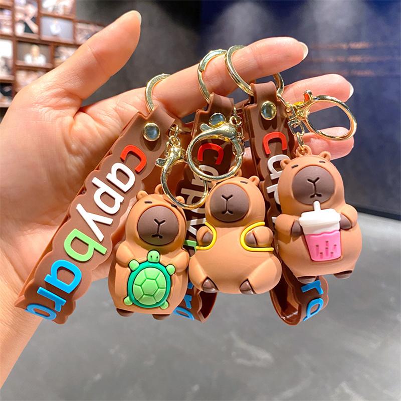 Милая креативная кукла-капибара, брелок, подвеска, мультяшная кукла-кавайи, брелок для автомобиля, изысканный рюкзак, подвесные украшения, подарки