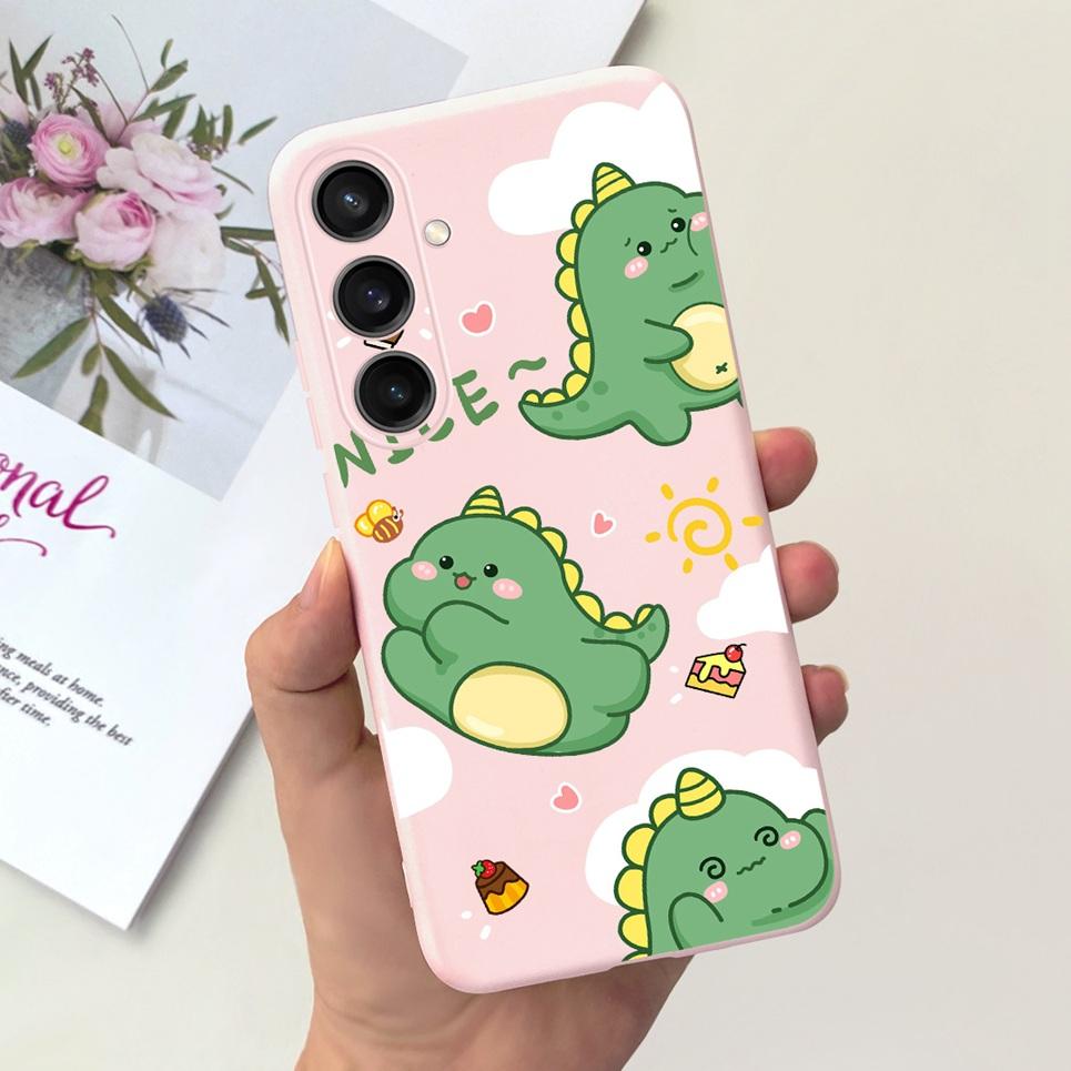 Для Чехла Funda Samsung A35 5G Case SM-A356E Пара Любовь Сердце Цветок Кошка Рисунок Задняя Крышка Для Samsung Galaxy A35 5G Etui