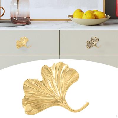 Ручка из латуни Ginkgo для шкафа, креативная ручка для комода и книжного шкафа