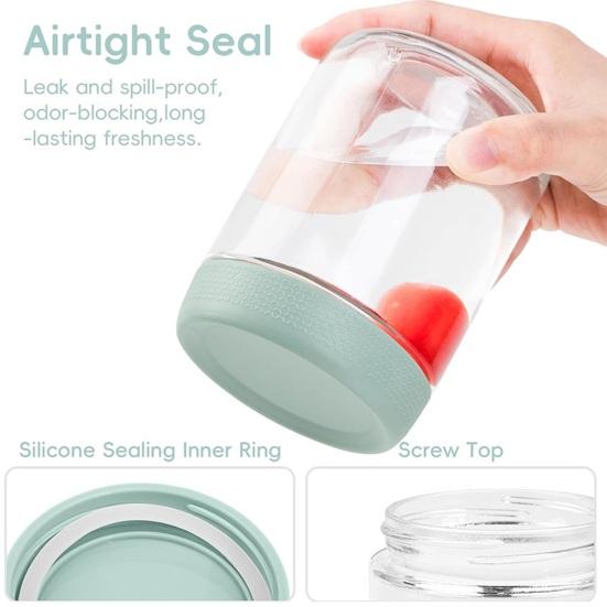Стеклянные банки Мейсона Yousheng с силиконовыми рукавами 16 унций Герметичные банки для приготовления еды Герметичные контейнеры без BPA для овсянки на ночь, йогурта, перекусов