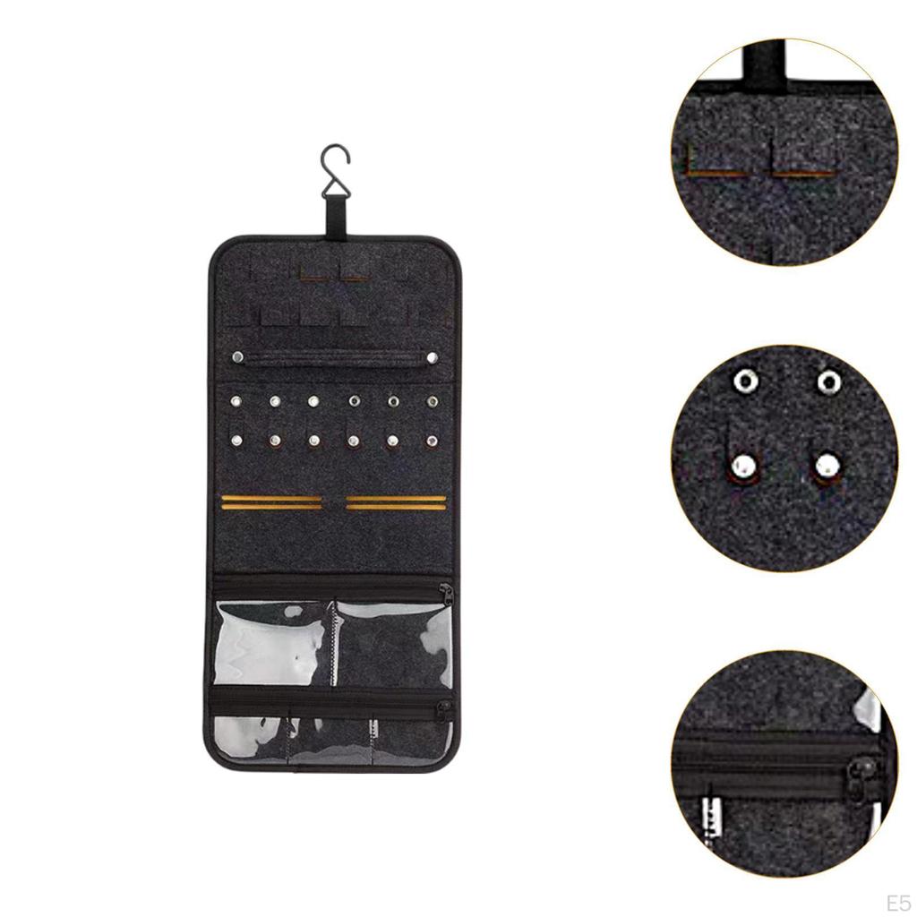 Felt Jewelry Hanging Bag Earring Organizer Multi Use for Travel Space Saving Women Ring Storage