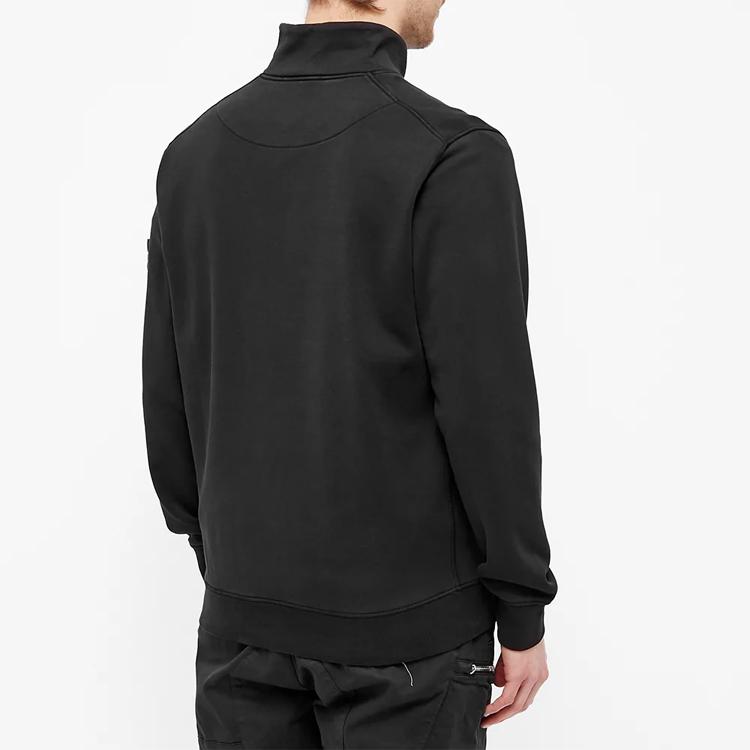 STONE ISLAND Худи с воротником-стойкой, на молнии до середины, с длинными рукавами, мужские худи, черный 741561951-V0029