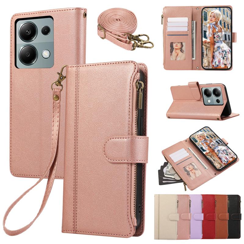 Кошелек с ремешком через запястье и держателем для карт, чехол для телефона Redmi Note 14, 13, 12, 12T, 13T Pro Plus, 13C Lite, кожаный чехол