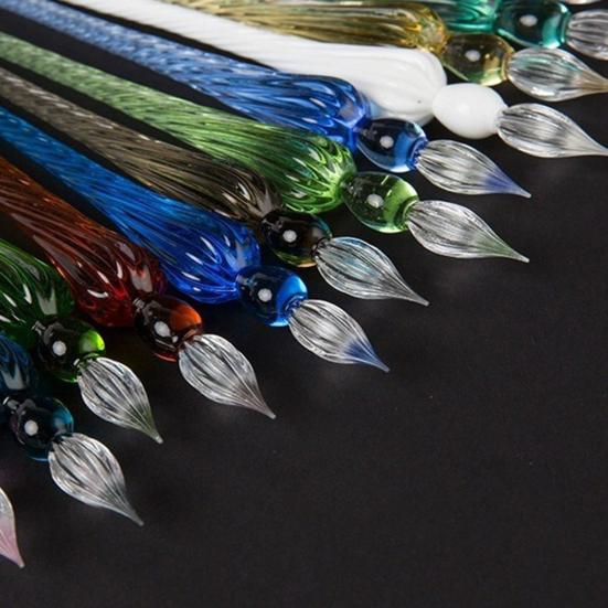 Стеклянная ручка Каллиграфия Комиксы Живопись Красивые цветовые эффекты Перо для погружения Плавные линии Простота в использовании Резьбовой дизайн Чернильная ручка для погружения