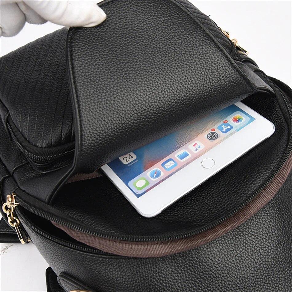 2024 Новая мода женский рюкзак Мягкая кожаная дорожная сумка через плечо Рюкзак