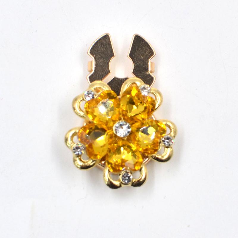 Women Flower Rhinestone Button Cover Floral Exquisite Design Brooch DIY Button Decoration Clothing Decoration 26x17mm