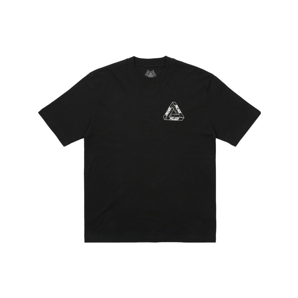 Palace Футболка с тройными разрывами, черные топы унисекс P25TS022