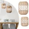 1PC Bamboo Paper Rope Weaving Living Room Chandelier Rustic Faux Rattan Chandelier Teahouse Rattan Multi-Size