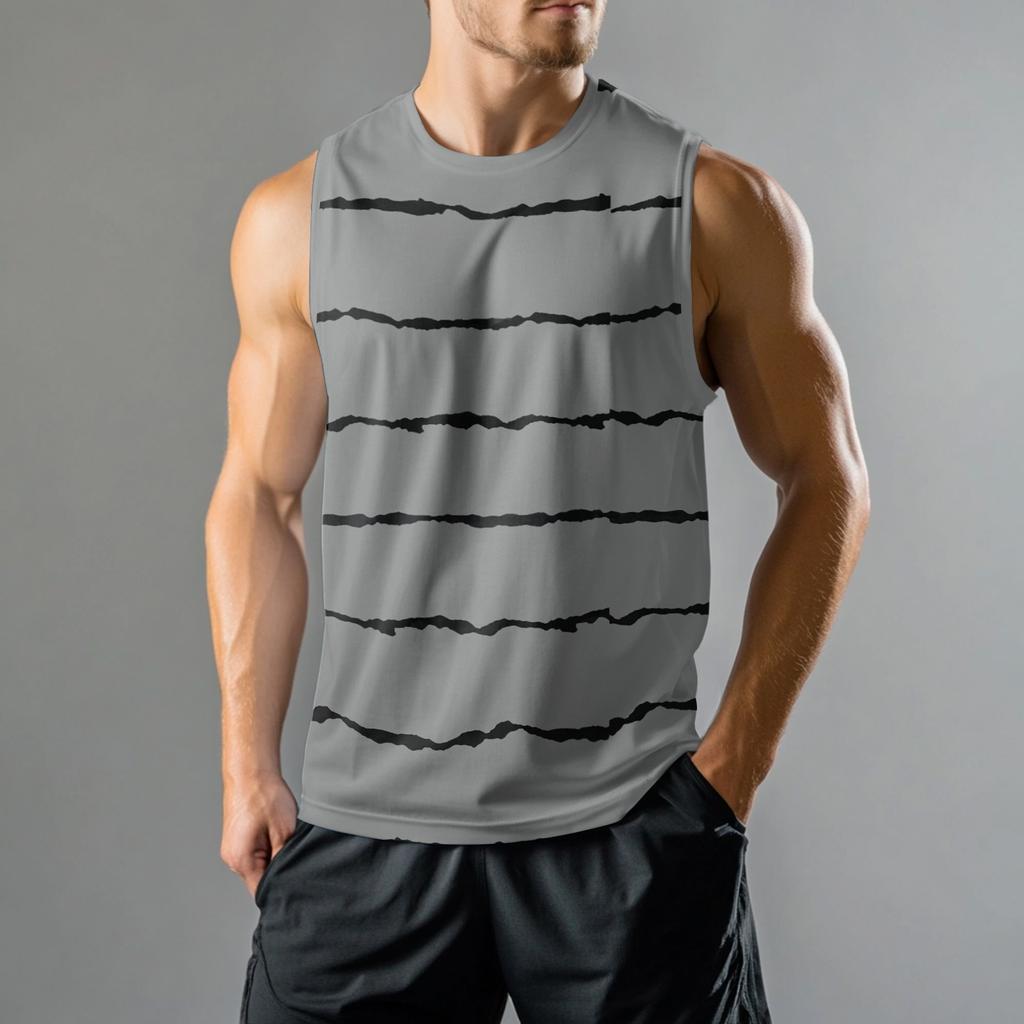 Мужская мода принтованный спортивный повседневный жилет без рукавов