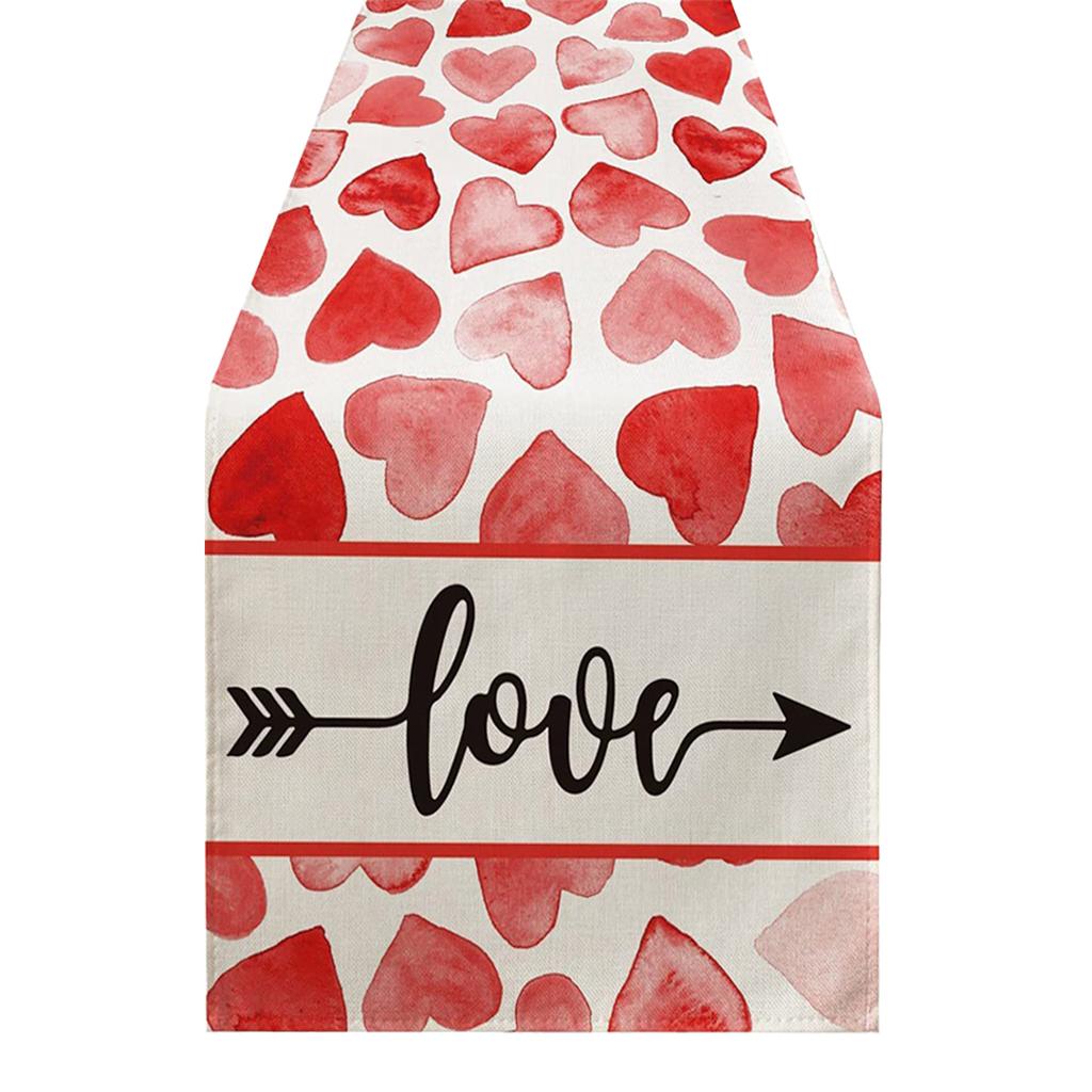 Valentine's Day Tablecloth Washable Table Cover Soft Table Cloth Stain Resistant Perfect for Kitchen Dinner Picnic