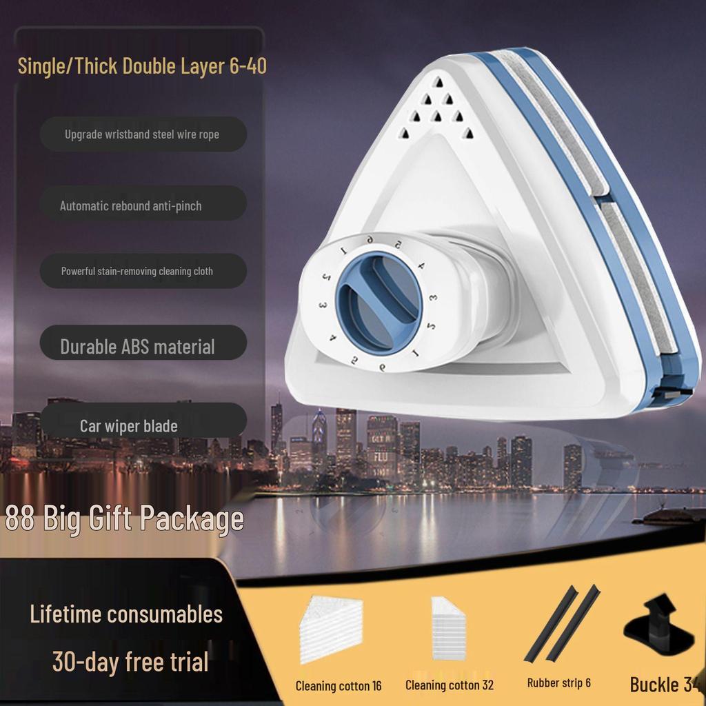 Сильный магнитный трехслойный скребок для мытья стекол для окон высотных зданий