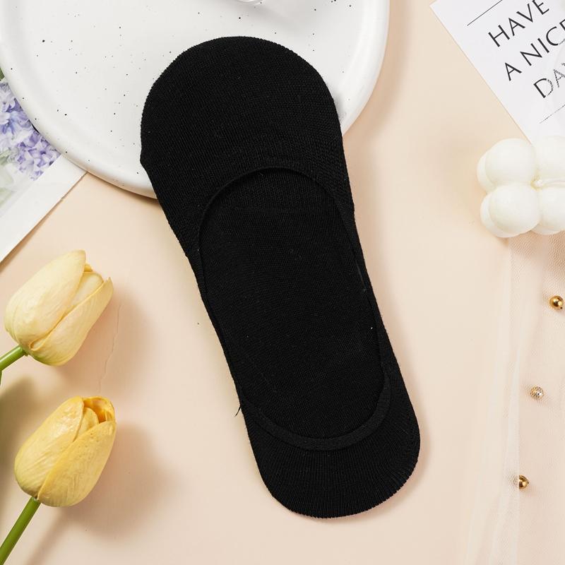 Женские невидимые носки-лодочки, летние силиконовые нескользящие модные носки до щиколотки, низкие женские однотонные хлопковые дышащие носки