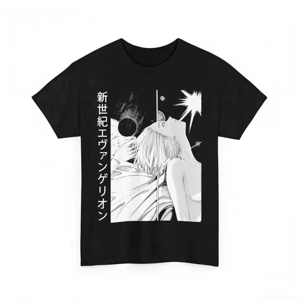 Neon Genesis Evangelion Anime Rei Ayanami Printed T shirt Men's and Women's T shirt Men's Top Sports T shirt 2026 Summer New Tee