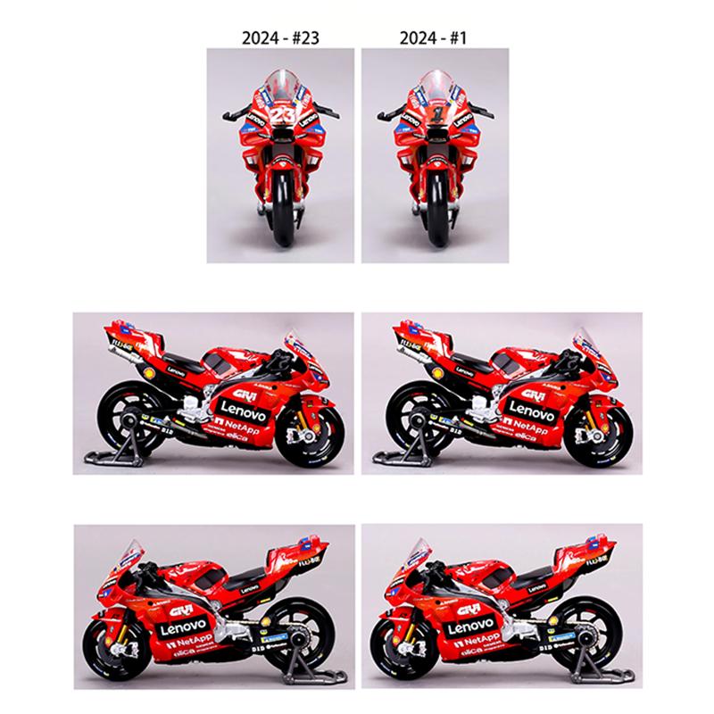 Майсто 1:18 Команда Ducati Lenovo 2024 #1 Франческо Баньяйя #23 Энеа Бастиани Модель гоночного мотоцикла из литого сплава для симуляции Игрушка