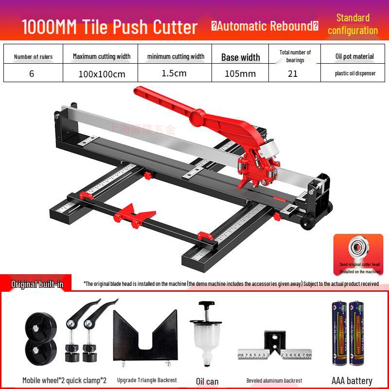Manual Push Tile Cutter with Laser Precision for Ceramic and Floor Tiles