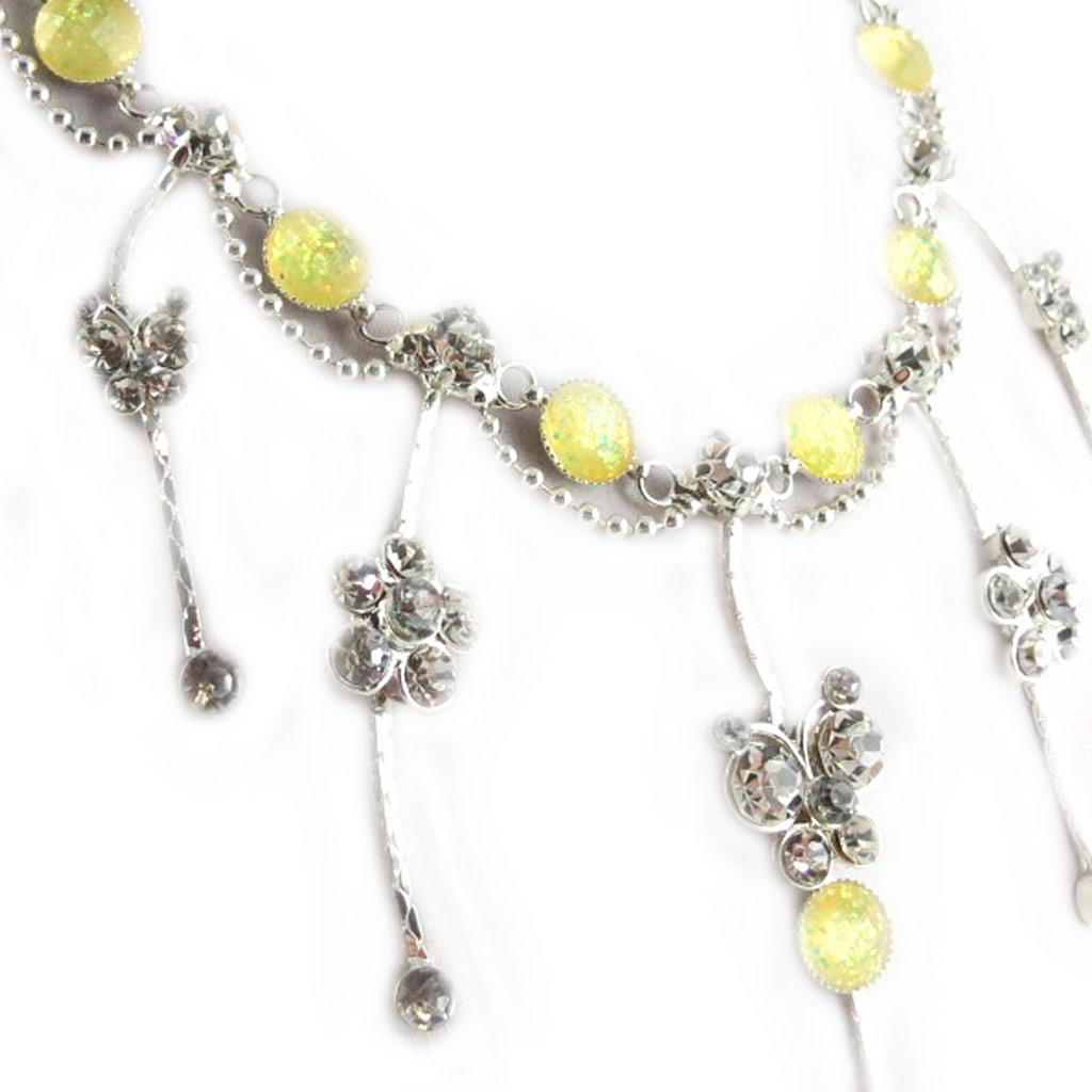 Les Trésors De Lily [E1426] — Серебристо-желтое дизайнерское колье «Princesa»