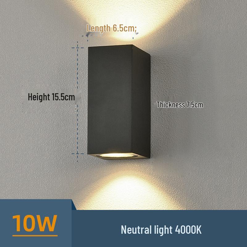 Universal Waterproof Wall Washer Light for Balcony, Courtyard, or Terrace - Exterior Up and Down Outdoor Lighting
