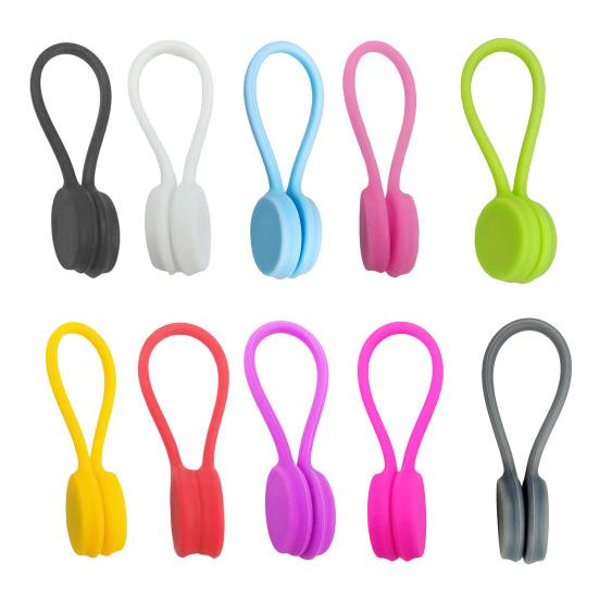 5/10 шт. силиконовые кабельные стяжки магнитные сматывающие зажимы для кабеля стяжки-закрутки органайзер для шнура