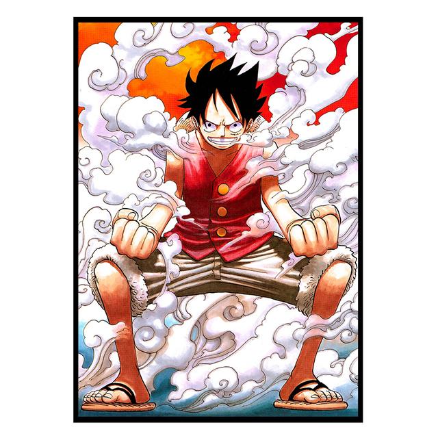 Японское аниме, сплошной постер, настенная живопись, «разыскивается Луффи», холст с изображением битвы, картины для дома, гостиной, спальни, декор