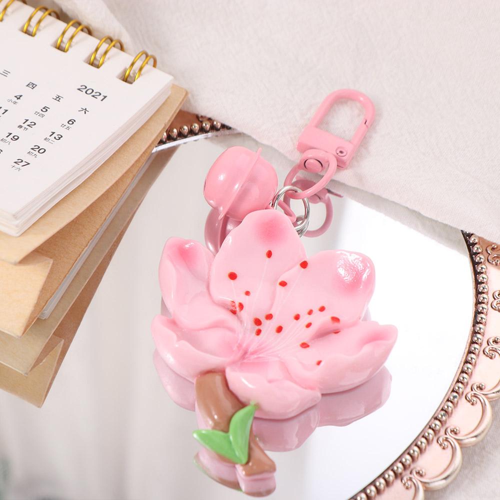 Подвеска в виде тюльпана с цветком персика, брелок для ключей от автомобиля в виде лотоса, модный брелок в виде цветка персика, подарки