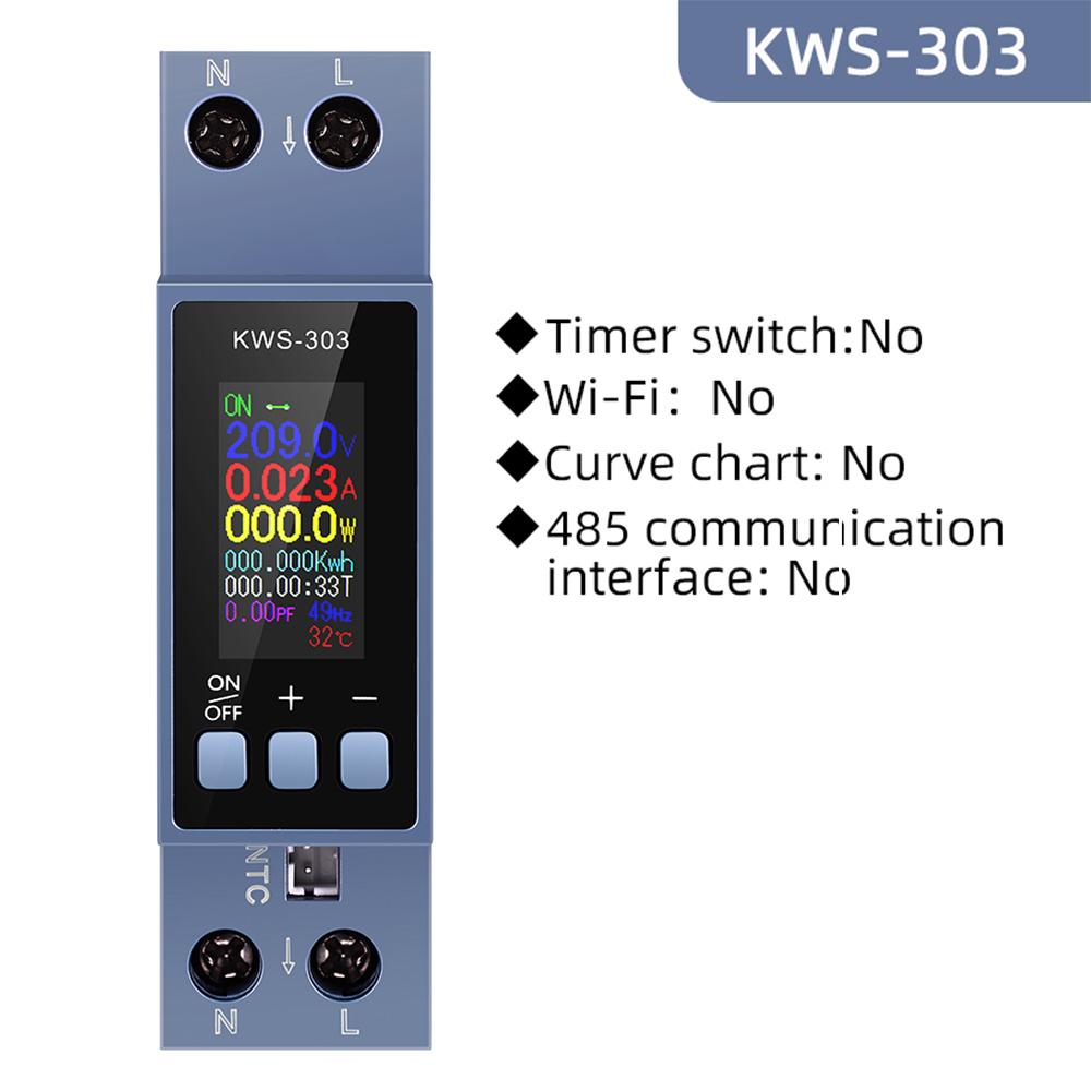 KWS-303 Tuya WiFi Измеритель мощности Умный выключатель 8 в 1 Измеритель энергии 85-290В AC Измеритель Таймер-реле Напряжение Ток Счетчик электроэнергии