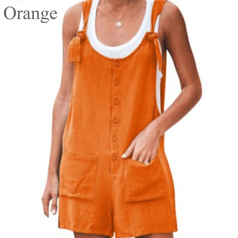 Женский повседневный комбинезон без рукавов с подтяжками, летние комбинезоны
