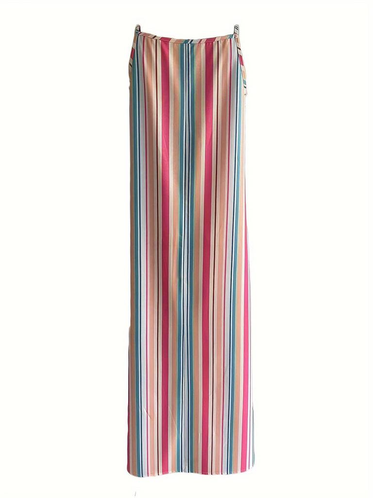 European and American Fashion 2024 Bohemian Print Sling Dress - New Arrivals