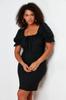 Women's Style Plus Size Black A-Line Mini Woven Dress