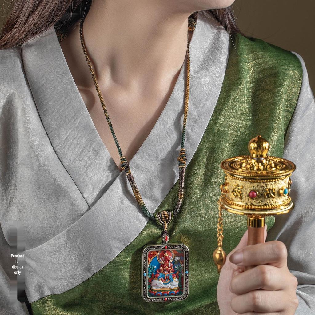 Роскошный плетеный вручную шнурок-подвеска из восьми нитей с нефритом