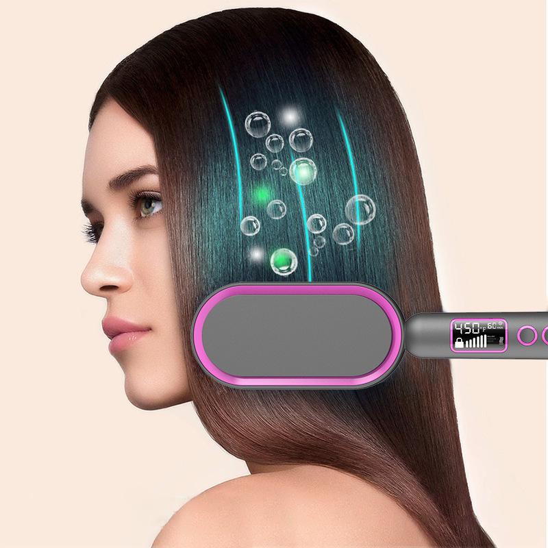 Straight Hair Comb Liquid Crystal Display Does Not Hurt Hair Straight Hair Curly Hair Dual-Purpose Splint Electric Curly Hair Comb