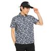Short Sleeve Polo Shirt Print Moisture Quick Golf C25134112 L [Callaway] Men's (Flower Pattern, Wicking, Drying) / / 1120_Navy