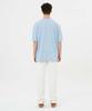 MOONSUN Essential_Unisex Argyle Hole Sleeve T-Shirt [Sky Blue]