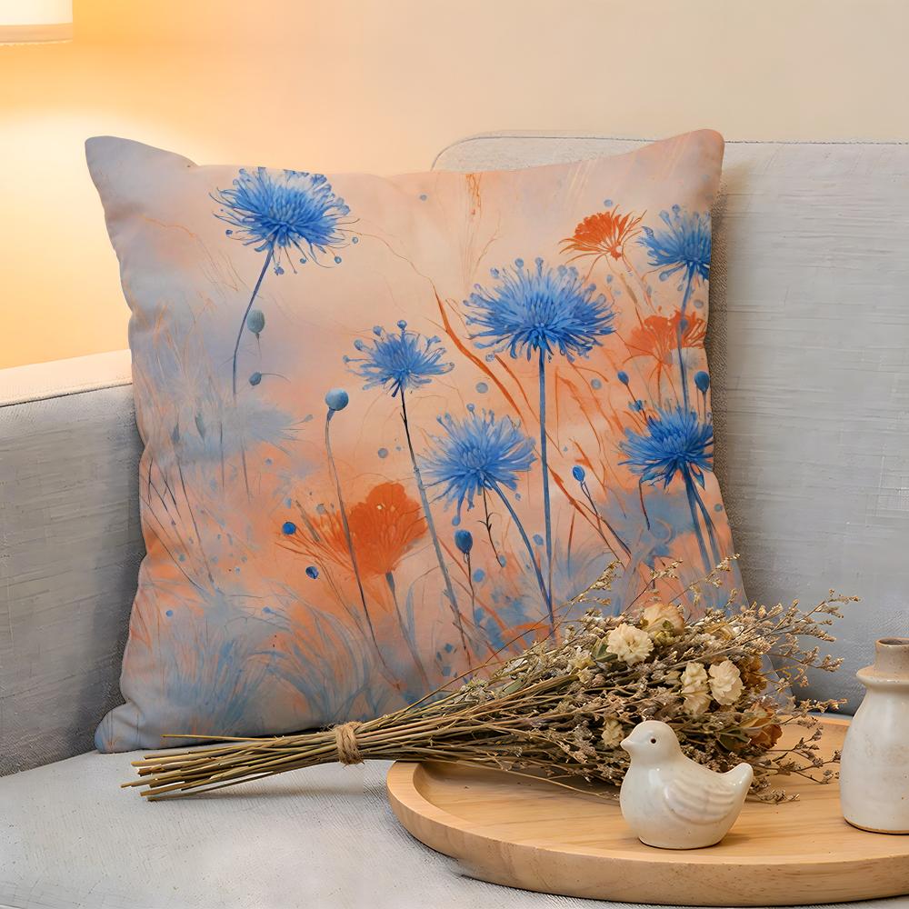 Cushion Cover Linen SkinFriendly Soft Decorative Case for Sofa Home Decor Cornflower Pillow cover