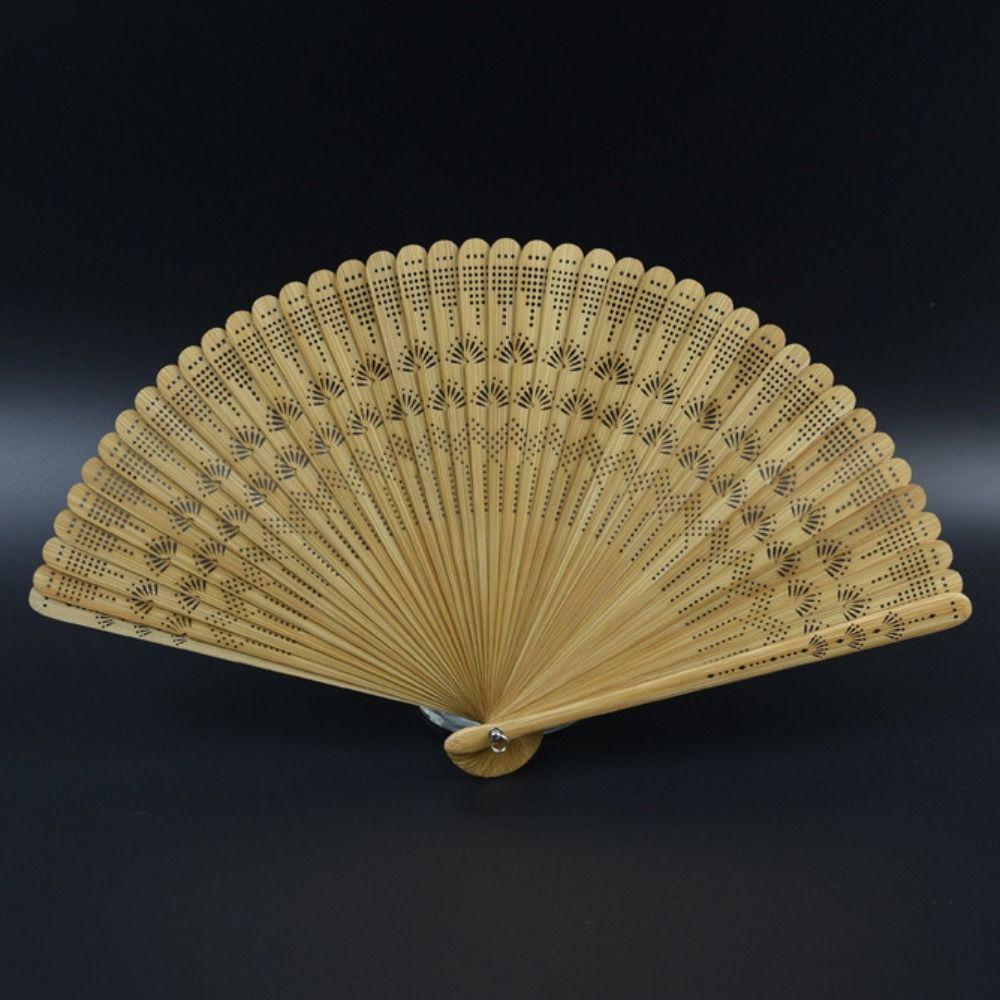 Portable Tassel Folding Fan Solid Color Elegant Handheld Fans Folding Bamboo Fan Hanfu Accessories